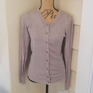 Grey polka dot cardigan - size small